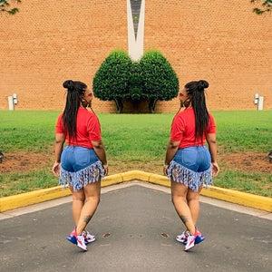 Miss Hoodie2Shoes Fringe Shorts